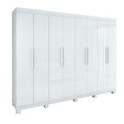Guarda-roupa Casal Easy Slim 8 Portas Com Pés Branco