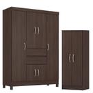 Guarda Roupa Casal Ecom 2 com Multiuso Viena Café - Demóbile