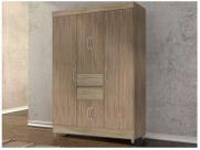 Guarda-Roupa Casal Ecom Flex 6 PT 2 GV Branco e Rosa