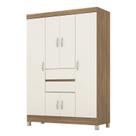 Guarda Roupa Casal Ecom II 6 Portas e 2 Gavetas Amêndola/Off White - Demóbile