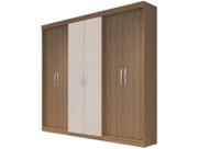 Guarda-Roupa Casal Édez Zen, 6 Portas 2,07m, Nogueira e Off White Guarda-Roupa Casal Édez Zen, 6 Portas 2,07m, Nogueira e Off White