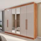 Guarda-Roupa Casal Eldorado Premium 6 Portas 6 Gavetas com Espelho 100% Mdf Cinamomo/Off White - Pnr Móveis Guarda-Roupa Casal Eldorado Premium 6 Portas 6 Gavetas com Espelho 100% Mdf Cinamomo/Off White - Pnr Móveis