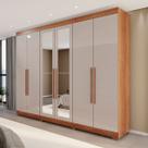 Guarda-Roupa Casal Eldorado Premium 6 Portas 6 Gavetas com Espelho com Pés 100% Mdf Cinamomo/Off White - Pnr Móveis Guarda-Roupa Casal Eldorado Premium 6 Portas 6 Gavetas com Espelho com Pés 100% Mdf Cinamomo/Off White - Pnr Móveis