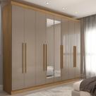 Guarda-Roupa Casal Ele e Ela 8 Portas 8 Prateleiras com Espelho Cinamomo/Cappuccino - Panorama Móveis Guarda-Roupa Casal Ele e Ela 8 Portas 8 Prateleiras com Espelho Cinamomo/Cappuccino - Panorama Móveis