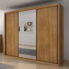 Guarda Roupa Casal em MDF com Espelho 3 Portas de Correr Palazzo Novo Horizonte