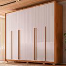 Guarda-Roupa Casal Espartacus 6 Portas 6 Gavetas Freijó/Off White - Caemmun