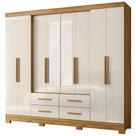 Guarda Roupa Casal Espelho 8 Portas 237 Cm San Lorenzo Freijo Off White Moval Guarda Roupa Casal Espelho 8 Portas 237 Cm San Lorenzo Freijo Off White Moval