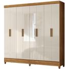 Guarda Roupa Casal Espelho 8p 204 Cm Marajo Freijo Off White Moval
