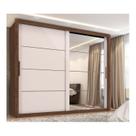 Guarda Roupa Casal Essencial 2 Portas de Correr 6 Gavetas com 8 espelhos