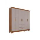 Guarda Roupa Casal Estrela Premium 6 Portas 2 Gavetas Cinamomo-off White MDP