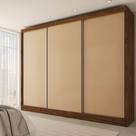 Guarda-Roupa Casal Europa 3 Portas 4 Gavetas 100% Mdf Castanho/Nude - Panorama Móveis
