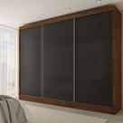 Guarda-Roupa Casal Europa 3 Portas 4 Gavetas 100% Mdf Castanho/Preto - Panorama Móveis
