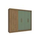 Guarda Roupa Casal Flex 5 Portas e 4 Gavetas N564 Nogueira/Verde Oliva - Kappesberg