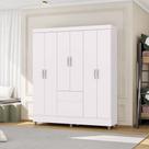 Guarda Roupa Casal Flex Abruzzo 6 Portas de Bater 2 Gavetas Branco/Terracota G98 - Gran Belo