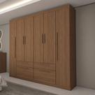 Guarda-Roupa Casal Fortaleza 6 Portas 4 Gavetas Jatoba - Panorama Móveis