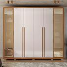 Guarda Roupa Casal Galeno 265cm com 6 Portas e 6 Gavetas em MDF Freijo/OffWhite G11- Gran Belo