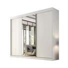 Guarda roupa casal garibaldi 3 portas de correr com espelho central 6 gavetas