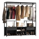 Guarda-Roupa Casal Gavetas Prateleiras Nichos Cabideiro Aço e MDF BP Bianca