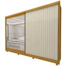 Guarda Roupa Casal Gelius Apolo 2 Portas de correr com espelho e 7 gavetas Naturale OFF White Guarda Roupa Casal Gelius Apolo 2 Portas de correr com espelho e 7 gavetas Naturale OFF White