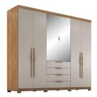 Guarda Roupa Casal Giardino 6 Portas Amêndola Nude Prime TX com Espelho e Pés - Demóbile