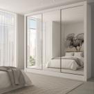Guarda-Roupa Casal Giulia Slim 3 Portas 3 Gavetas com Espelho Branco - Panorama Móveis