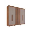 Guarda Roupa Casal Granada 6 Portas de Bater 6 Gavetas Cinamomo com Off White