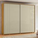Guarda Roupa Casal Grande 2 Portas de Correr 100% MDF Dalí 278cm Madetec Cor:Cumaru / Opala