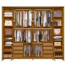 Guarda Roupa Casal Grande 2 Portas de Correr com 1 Espelho 100% MDF Dalí 278cm Madetec Cor:Cumaru/Opala