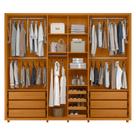 Guarda Roupa Casal Grande 6 Portas 2 Espelhos 100% MDF Volpi 278cm Madetec Cor:Cinamomo / Off White
