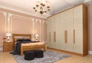 Guarda roupa casal grande 6 portas 2,39m Veneza Cinamomo Off White Tcil Móveis