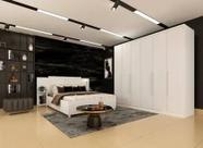 Guarda roupa casal grande 6 portas 2,39m Veneza Neve Tcil Móveis