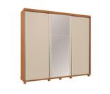 Guarda Roupa Casal Grande Berlin Com Espelho 100 MDF Camas Fenix