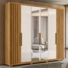 Guarda Roupa Casal Grande com Ripado e Espelho 260x230cm Araguaia Moval Guarda Roupa Casal Grande com Ripado e Espelho 260x230cm Araguaia Moval