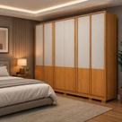 Guarda roupa casal grande MDF ripado 6 portas Stilus- Arbo