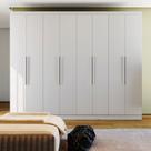 Guarda Roupa Casal Grande Rosário 8 Portas 4 Gavetas Cor Branco