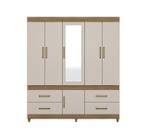 Guarda - Roupa Casal Guarujá - 06 Portas - Amêndola Touch /Off White