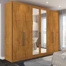 Guarda-Roupa Casal Guarujá 6 Portas 6 Gavetas com Espelho 100% Mdf Peroba - Panorama Móveis