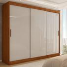 Guarda-Roupa Casal Harvard 3 Portas 2 Gavetas 100% Mdf Off White/Nogueira - Panorama Móveis