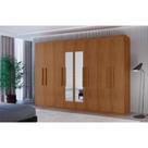 Guarda Roupa Casal Hera Premium com Espelho 8 Portas e 4 Gavetas MDF Moderna Guarda Roupa Casal Hera Premium com Espelho 8 Portas e 4 Gavetas MDF Moderna