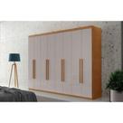 Guarda Roupa Casal Heros Com 8 Portas E 4 Gavetas Moderna Naturalle/off White