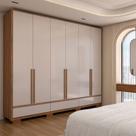 Guarda-Roupa Casal Hill 6 Portas 3 Gavetas 100% Mdf Freijó Trend/Off White Tx - Panorama Móveis Guarda-Roupa Casal Hill 6 Portas 3 Gavetas 100% Mdf Freijó Trend/Off White Tx - Panorama Móveis