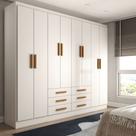 Guarda-Roupa Casal Hilton 8 Portas 6 Gavetas Branco - Panorama Móveis