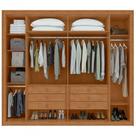 Guarda Roupa Casal Imperatore Clean 6 Portas 6 Gavetas Amendoa MDF Móveis Lopas