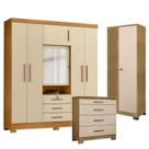 Guarda Roupa Casal Imperial com Cômoda 4 Gavetas New e Armário Multiuso Versatile Carvalho Americano Off White - Incorplac Guarda Roupa Casal Imperial com Cômoda 4 Gavetas New e Armário Multiuso Versatile Carvalho Americano Off White - Incorplac