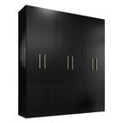 Guarda Roupa Casal Ipê 6 Portas Preto Fosco - Kits Paraná