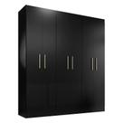 Guarda Roupa Casal Ipê 6 Portas Preto Fosco - kits Paraná