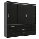 Guarda Roupa Casal Isabela 03 Portas 09 Gavetas - Black Black Guarda Roupa Casal Isabela 03 Portas 09 Gavetas - Black Black