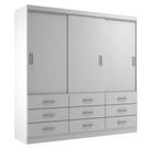 Guarda Roupa Casal Isabela 03 Portas 09 Gavetas - Branco Branco