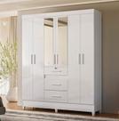 Guarda Roupa Casal Itatiba 6 Portas Freijó Branco Cod:683.014