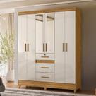 Guarda Roupa Casal Itatiba 6 Portas Freijó Off White Cod 683.014